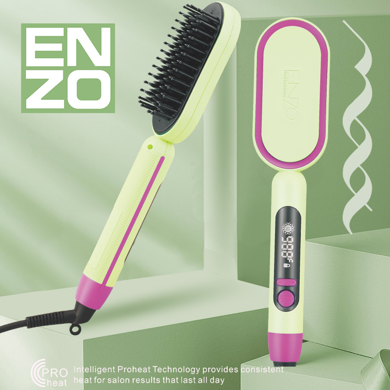 ENZO EN-4102 Max-1 Electric Hair Straightener Brush Comb