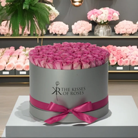 Boîte Cadeau Cylindrique Rigide de Luxe Personnalisée avec Logo pour Roses, Fleuristes de Mariage et Cadeaux Premium