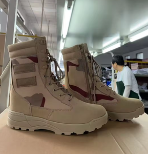 Bottes de combat personnalisées en cuir de vachette suédé camouflage désert 3 couleurs TSB09 avec sangle MOLLE sur les manches - Product Image 6