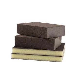 Polishing wood high density 100mm 75mm 25mm sanding sponge pad with double side polishing