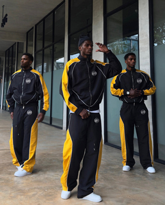 Hot Sale Men <strong>Polyester</strong> <strong>Jogger</strong> Sets Two Piece Set Zip up Windbreaker Tracksuit With Reflective Stripes - Product Image 4