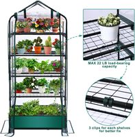Rak 5 tingkat Mini rumah kaca dengan bingkai logam tahan air tikar berkebun Rumah kaca untuk tanaman balkon