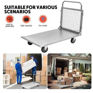 케이지가있는 접을 수있는 푸시 카트 플랫폼 트롤리 4 in <span class=keywords><strong>1</strong></span> 접이식 유틸리티 돌리 핸드 트럭 이동 농구 카트 - Product Image 5