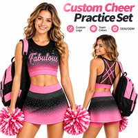 Tenue d'entraînement personnalisée en strass pour filles et femmes, ensemble crop top et jupe courte pour cheerleading, uniforme d'équipe