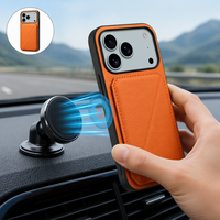 Étui de téléphone en cuir PU de luxe motif litchi pour iPhone, avec support portefeuille dissimulé à 2 emplacements pour cartes et grain Togo