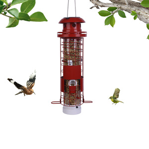 مصباح شمسي خارجي جديد للحدائق والساحات، مصنوع من المعدن والبلاستيك، على شكل أسطوانة، مضاد للسناجب، مغذي للطيور قابل للتخصيص - Product Image 4