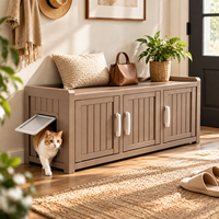 Meuble moderne pour chat avec banc de rangement, abri intérieur pour chat, armoire pour animaux de compagnie, fournisseur de meubles pour animaux