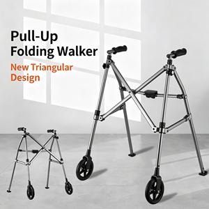Lightweight Height Adjustable <b>Rollator</b> <b>Walker</b> With Two Wheels For Home Hospital Use Durable Easy Operation Manual Mobility Aid - Product Image 3