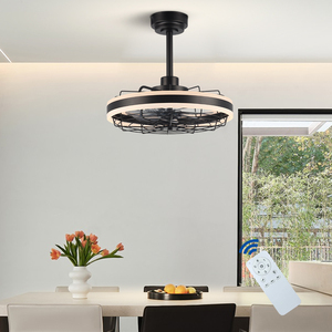 <span class=keywords><strong>Ventilateur</strong></span> de plafond <span class=keywords><strong>vintage</strong></span> de 20 pouces avec lumières, lustre industriel, télécommande, lampe à 6 vitesses, luminaire rétractable - Product Image 2