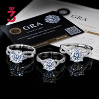 Bijoux de mode d'usine, bagues de mariage en argent sterling 925 pour femmes, cadeau, bague de fiançailles en argent S925 avec moissanite pour femme