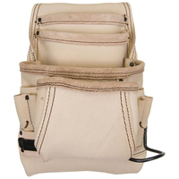 Sac à outils et à clous pour charpentier Custom Craft 179354, en cuir pleine fleur inversé, surface texturée 10A plus résistante à l'usure
