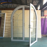 Ventanas de Media Luna con Diseño de Madera, Ventana de Aluminio Arqueada