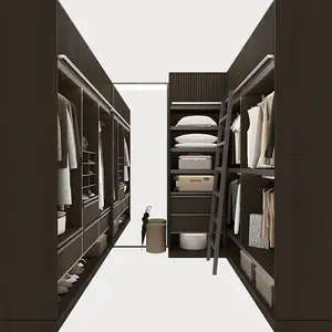 Planet waterproof modern designer open design wooden almirah wardrobe with shelves
