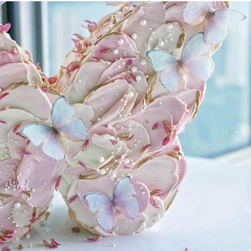 48 Adesivi Murali 3D Farfalle Argento – Decorazioni Rimovibili Per Festa Compleanno, Baby Shower, Torte
