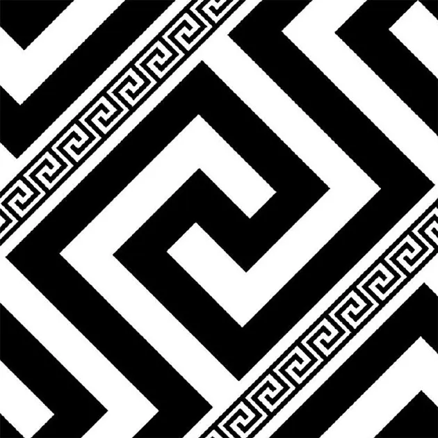 diagonal Greek key pattern PVC wallpaper right angled spirals Meander PVC wall paper