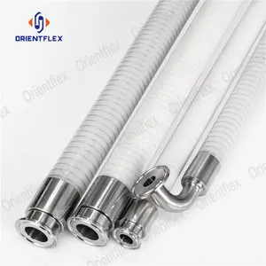 Food Grade High Temperature Stainless Steel Wire Braid Reinforced Rubber Silicone Vaccum Tube Hose For Water