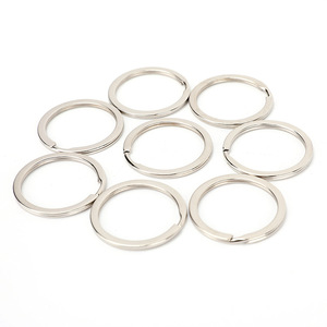 Metal Flat <b>Key</b> <b>Rings</b> Nickel Plated Iron Double Layer Bright Finish <b>Car</b> Keychain Accessories Bulk Pack TDD001 - Product Image 2