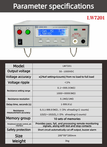 Tester di Resistenza di Isolamento Longwei 2677F, Tester di Resistenza CC, Tester di Corrente di Dispersione per Elettricisti Industriali 1000V - Product Image 6