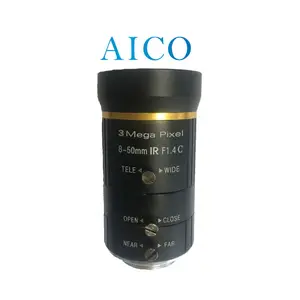 Ручное крепление iris c 3mp F1.4 1/2.5 дюймов 8-50 мм вариофокальный 6x зум cctv камера объектив для промышленной системы видеонаблюдения