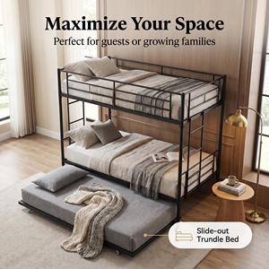 Lit superposé moderne en métal avec lit gigogne <span class=keywords><strong>pour</strong></span> dortoir, idéal <span class=keywords><strong>pour</strong></span> les écoles, les hôtels, les appartements - Mobilier commercial - Product Image 1