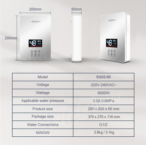 Calentadores de Agua sin Tanque Anlabeier de Bajo MOQ, Pantalla Táctil, Triple Potencia 3500W-6000W, 220V, Fácil Control - Product Image 6