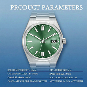 <span class=keywords><strong>Reloj</strong></span> de Pulsera de Lujo para Hombre, con Movimiento Japonés OEM, Caja de Acero Inoxidable, Resistente al Agua 5 ATM, con Logotipo Personalizado - Product Image 2
