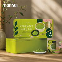 Boîte en métal rectangulaire recyclable personnalisée Tianhui pour les feuilles de thé, la poudre de matcha, l'emballage de l'ensemble, boîte cadeau