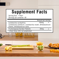 Perles probiotiques de haute qualité avec prébiotiques favorisant l'équilibre de la flore intestinale, complément alimentaire digestif végétalien en comprimés