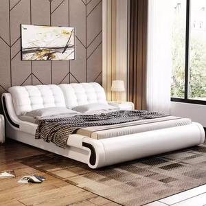 Moderno semplice 1.8m <span class=keywords><strong>letto</strong></span> <span class=keywords><strong>matrimoniale</strong></span> in pelle morbida <span class=keywords><strong>letto</strong></span> <span class=keywords><strong>matrimoniale</strong></span> con telaio in legno camera da <span class=keywords><strong>letto</strong></span> <span class=keywords><strong>salvaspazio</strong></span> mobili per uso casa di nozze - Product Image 3