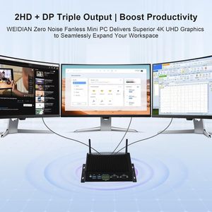 Mini <span class=keywords><strong>PC</strong></span> Industri Mendukung Windows 11 Pro Dilengkapi Prosesor Core I7 10510U Generasi ke-10 dan Grafis UHD - Product Image 3