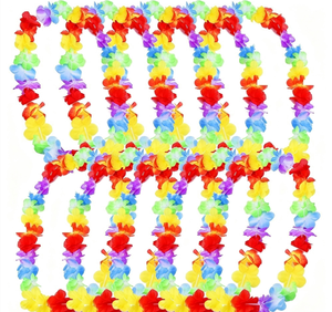 Collana di Ghirlande Colorate, <span class=keywords><strong>Accessori</strong></span> per Feste Hawaiane, Ideali per Spiaggia, Luau ed Eventi in Costume - Product Image 3