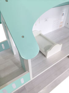 Cina fabbrica bambini paly giochi di abilità pratiche da te tre strati 8 pz mobili in legno grande casa delle bambole per le ragazze - Product Image 5