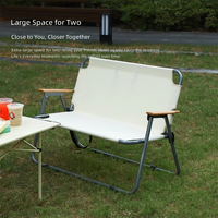 Chaise double pliante confortable pour le camping, les pique-niques, la pêche, la plage, en acier carbone, portable, pour les voyages en plein air