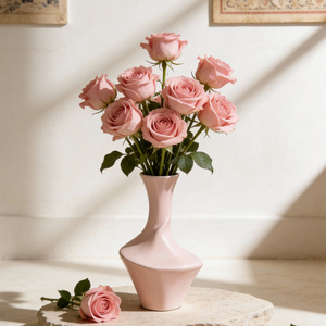 Vaso in Ceramica Stile Francese per Soggiorno e Decorazione Domestica, Vaso per Fiori Secchi e Idroponici, Prodotto in Cina - Product Image 2