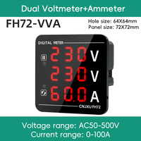 Nouveau compteur numérique AC 3 en 1, 50-500V 0-100A, affichage LED, tension, courant, fréquence (V/A/Hz), affichage triple, ampèremètre
