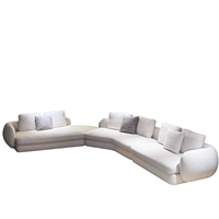Canapé modulaire en cuir SAINT-GERMAIN en forme de L incurvé, trois places, convertible, extensible, haut de gamme pour salon