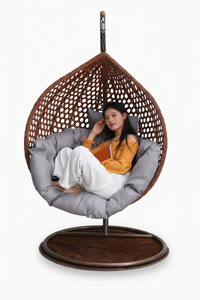 Chaise suspendue en rotin pour jardin extérieur, chaise de loisirs en rotin pour patio, chaise suspendue en forme d'œuf à une place pour salon - Product Image 3