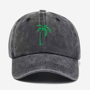 Gorra de Béisbol Vintage de Alta Calidad a Precio de Fábrica, de 6 Paneles, con Bordado de Palmera, para las Cuatro Estaciones, MOQ Bajo, Gran Venta - Product Image 1