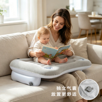 Cama Inflable para Niños Pequeños, Portavasos para Biberones, Artículos Esenciales para Viajes de Bebés, Escritorio Gris Multifuncional para Leer, Escritorio para Computadora Portátil en la Cama