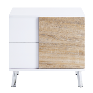White High Gloss Finish Contemporary Wood Adjustable Bedroom End Table - Product Image 1