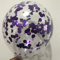 Vente en gros de ballons transparents à confettis de 12 pouces, 2,8 g, ballons en latex transparents à paillettes pour la décoration de fêtes et de mariages en gros