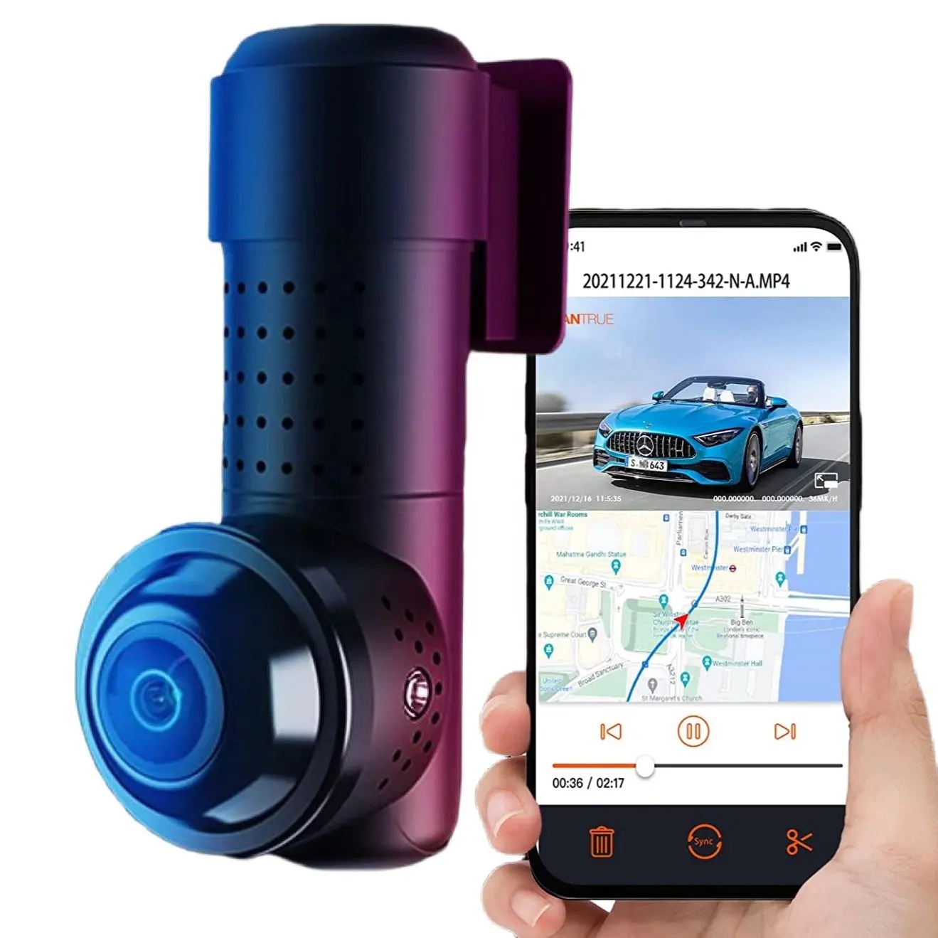 Panorama 360-degree 2160P driving recorder 4 camera in 1 shot Sony lens parking monitoring IR night vision WiFi dash cam 4K