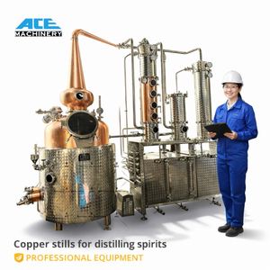 Ace Distillery 200L Scale Copper Moonshine Whiskey Gin Maker Hot Pot Stainless Steel Frame Pipe Line Collection Tanks System - Product Image 3