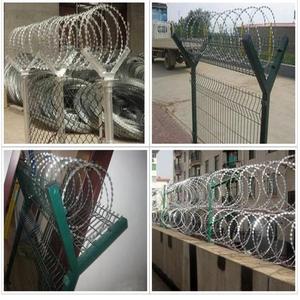 China Export Double Spiral Razor Iron <b>Wire</b> <b>Barbed</b> <b>Wire</b> Coil Hot-Dipped Galvanized/PVC Coated Anti-Climbing for Railway Use - Product Image 3