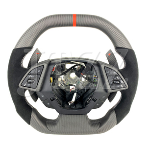 Pour <span class=keywords><strong>Chevrolet</strong></span> <span class=keywords><strong>Camaro</strong></span> 1LT LT1 1SS ZL1 Alcantara cuir suédé mat volant en fibre de carbone 2020 2021 <span class=keywords><strong>2022</strong></span> 2023 2024 - Product Image 1