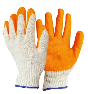 Hot selling 85g rubber coated latex construction hand rubber gloves work latex coated gloves