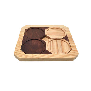 Posavasos creativos de madera con grabado de logotipo, bandejas de madera para té, tapetes para té, tapetes aislantes del calor de estilo japonés. - Product Image 2