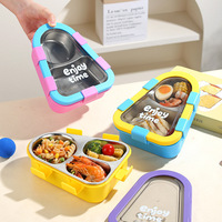 Boîte à lunch C11 2025 Nouvelle Vente Chaude Forme Irrégulière Dessin Animé Boîte Bento en Acier Inoxydable 304 3 Compartiments Anti-Fuite Contenant Alimentaire