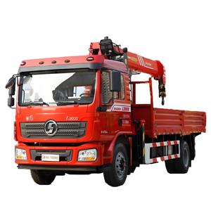 La grue montée sur camion Shaanxi Delong L3000 de 200 chevaux de 8 tonnes à un essieu et la grue à benne basculante peuvent fonctionner dans plusieurs scénarios - Product Image 1