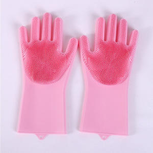200g Reusable Heat Resistant Silicone Cleaning Dish <b>Washing</b> <b>Glove</b> With <b>Washing</b> Scrubber - Product Image 4